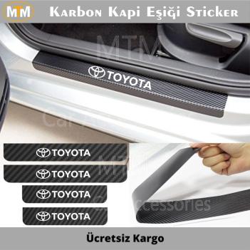 Toyota Karbon Kapı Eşiği Sticker (4 Adet)