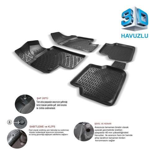 Hyundai i10 3D Havuzlu Paspas 2013-2019