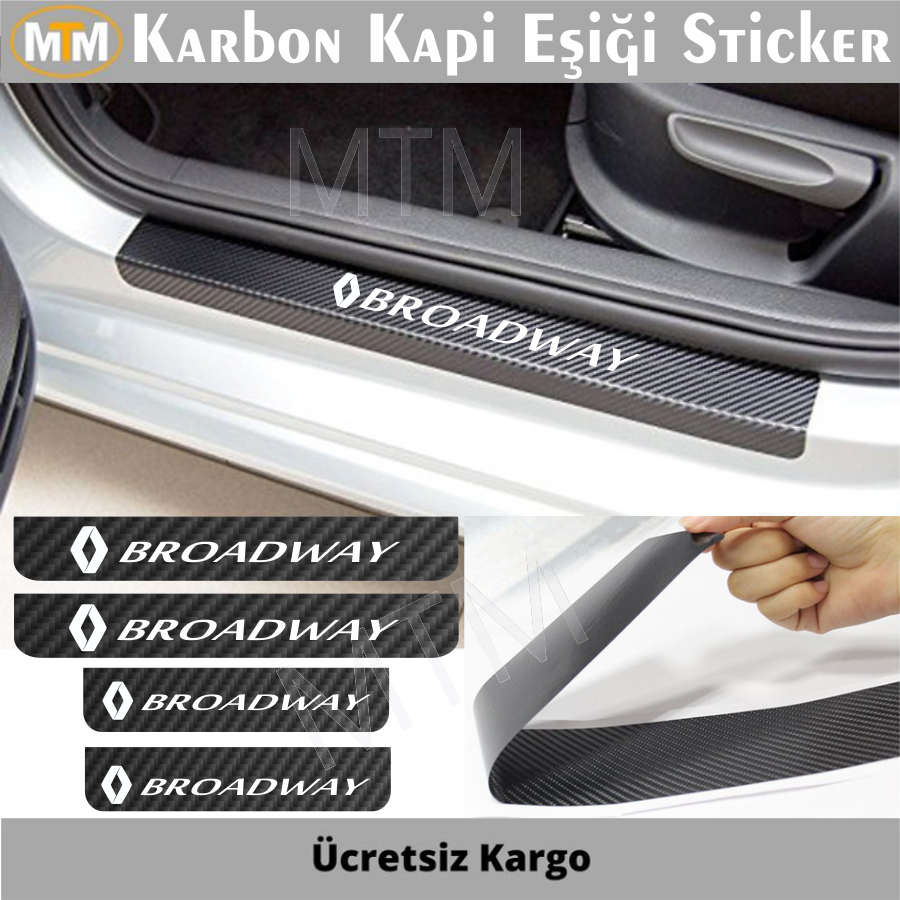 renault broadway karbon kapi esigi sticker 4 adet new otomarketin com