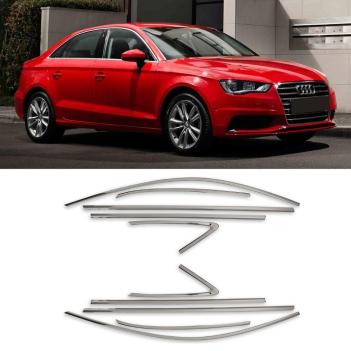 Audi A3 Sedan Krom Cam Çerçevesi Set 2013-2019 (10 Parça)