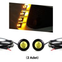 Carmind Kartal Gözü Oto Ayna Altı Led Turuncu 23mm (2 Adet)