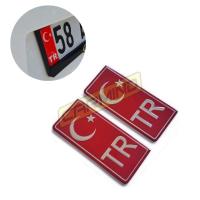 Carmind Plaka için Ay Yıldız TR Alüminyum Sticker (2 Adet)