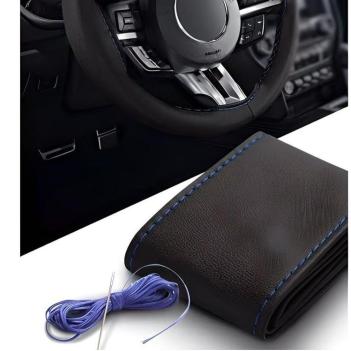 Carmind Siyah Dikmeli Direksiyon Kılıfı Mavi Dikişli
