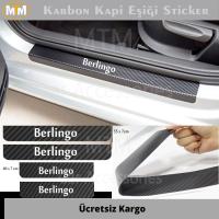 Citroen Berlingo Karbon Kapı Eşiği Sticker (4 Adet)