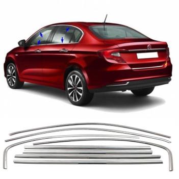 Fiat Egea Sedan Krom Cam Çerçevesi Set 2015- (8 Parça)