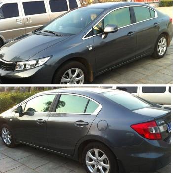 Honda Civic FB7 Uyumlu Krom Cam Çerçevesi Set 2012-2015 (12 Parça)
