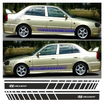 Hyundai Accent Yan Şerit Oto Sticker
