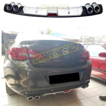 Opel Astra J Sedan Çift Egzoz Görünümlü Difüzör Gri