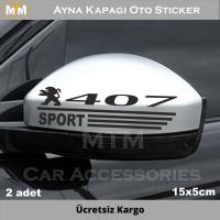 Peugeot 407 Ayna Kapağı Oto Sticker (2 Adet)