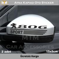 Peugeot 806 Ayna Kapağı Oto Sticker (2 Adet)