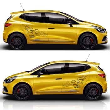 Renault Clio 4 Racing Yan Kapı Sticker Set