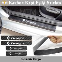 Renault Twingo Karbon Kapı Eşiği Sticker (4 Adet)