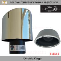 Carmind Sağ Oval Yan Kesik Kromajlı Egzoz Ucu C-433A