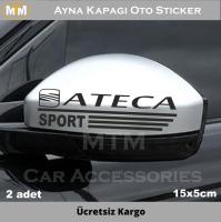 Seat Ateca Ayna Kapağı Oto Sticker (2 Adet)