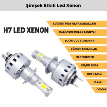 BYX H7 Kablosuz 3000K Mavi Led Xenon