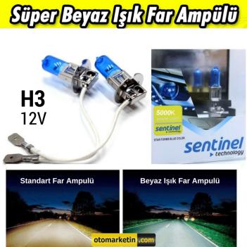 Sentinel H3 Beyaz Işık Ampul 12V 5000K
