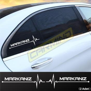 Size Özel Kalp Atışı Ritim Oto Sticker (2 Adet)