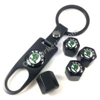 Skoda Metal Sibop Kapağı Anahtarlık Seti