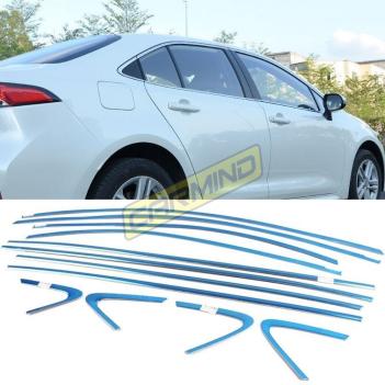 Toyota Corolla Krom Cam Çerçevesi Set 2019 Sonrası (12 Parça)