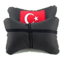 Türk Bayrağı Deri Boyun Yastığı 2 li