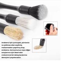 Carmind Oto Detay Temizlik Fırçası Seti Premium 3 Parça