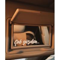Çok Güzelsin Araba Güneşlik Ayna Yazısı Sticker 8cm x 2cm
