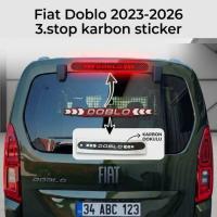 Fiat Doblo Karbon Arka Fren Stop Lambası Sticker 2023-2026