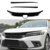Honda Civic FE1 Ön Panjur Kaplama Piano Black 3 parça 2022-