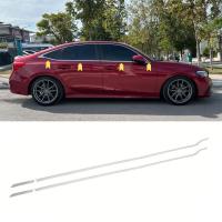 Honda Civic Fe1 uyumlu Krom Cam Alt Çıtası 2021- (8 Parça)