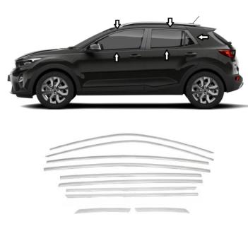 Kia Stonic Krom Cam Çerçevesi Set 2018- (10 Parça)