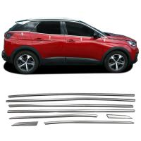 Peugeot 3008 Krom Cam Alt Çıtası 2016-2024 (8 Parça)