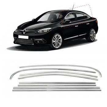 Renault Fluence Krom Cam Çerçevesi Set (12 Parça)
