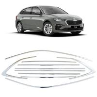 Skoda Scala Krom Cam Çerçevesi Set 2019- (10 Parça)