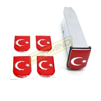 Türk Bayrağı Şarjör Sticker 4 Adet