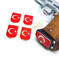Türk Bayrağı Şarjör Sticker 4 Adet
