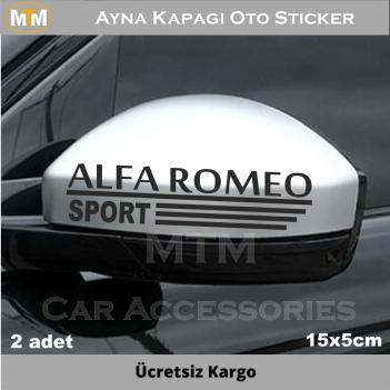 Alfa Romeo Ayna Kapağı Oto Sticker (2 Adet)