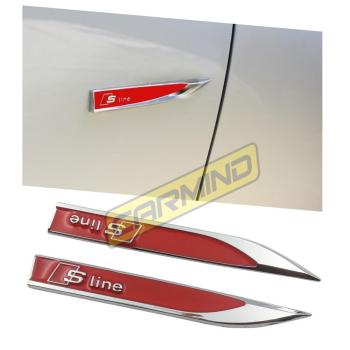 Audi S Line Metal Yan Çamurluk Logosu Kırmızı