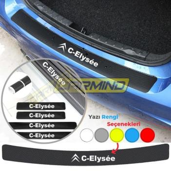 Citroen C-Elysee Karbon Kapı ve Tampon Eşiği Sticker Set