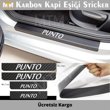 Fiat Punto Karbon Kapı Eşiği Sticker (4 Adet)