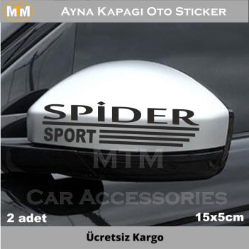 Fiat Spider Ayna Kapağı Oto Sticker (2 Adet)