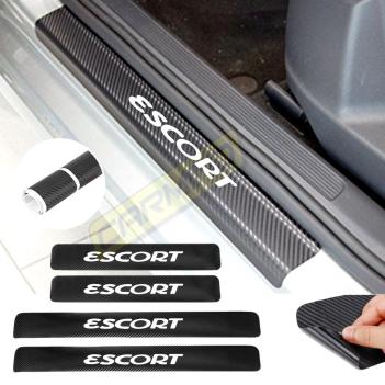 Ford Escort Karbon Kapı Eşiği Sticker (4 Adet) New