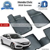 Honda Civic FC5 Uyumlu 3D Havuzlu Paspas 2016-2021