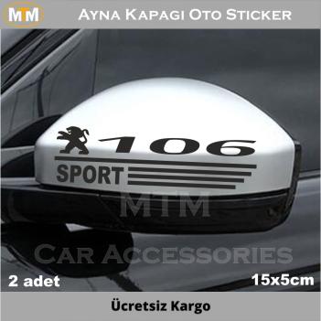 Peugeot 106 Ayna Kapağı Oto Sticker (2 Adet)