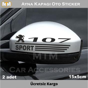 Peugeot 107 Ayna Kapağı Oto Sticker (2 Adet)