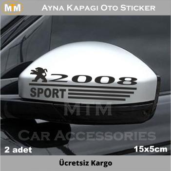 Peugeot 2008 Ayna Kapağı Oto Sticker (2 Adet)