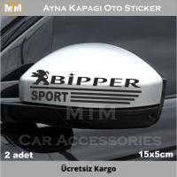 Peugeot Bipper Ayna Kapağı Oto Sticker (2 Adet)