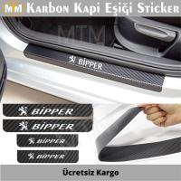 Peugeot Bipper Karbon Kapı Eşiği Sticker (4 Adet)