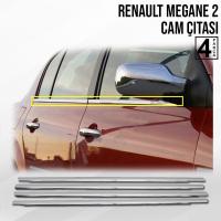 Renault Megane 2 Sedan Krom Cam Çıtası 2004-2010 (4 Parça)