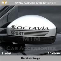 Skoda Octavia Ayna Kapağı Oto Sticker (2 Adet)