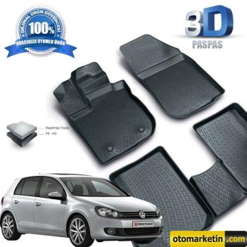 Volkswagen Golf 6 3D Havuzlu Paspas 2009-2012